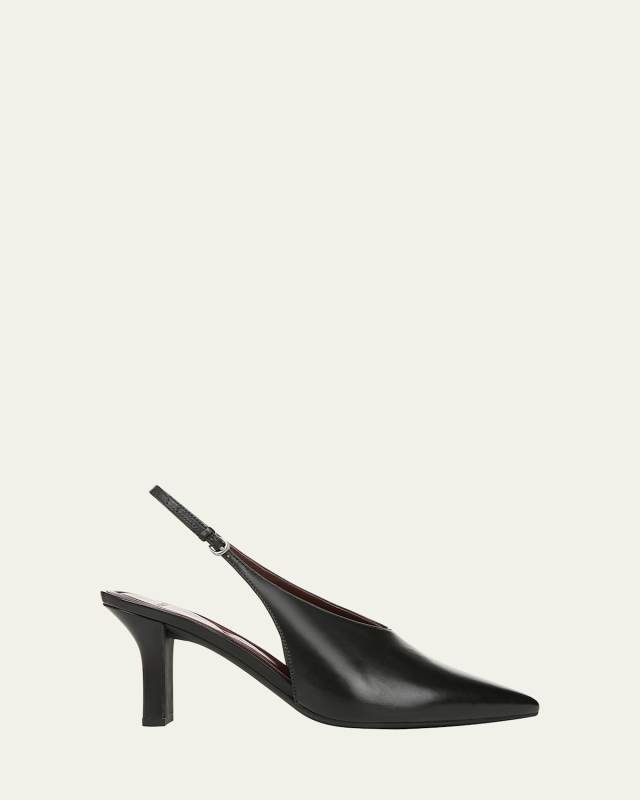 Devi Smooth Leather Slingback Pumps
